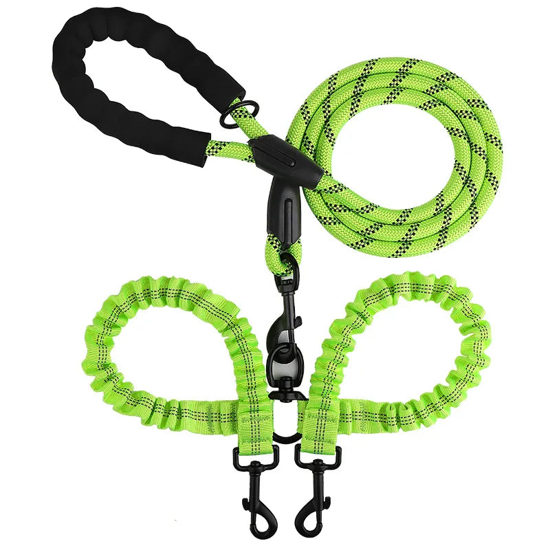 Pet Dog Double Leashes Elastic Rope Two Heads Nylon Two Dogs Collars Harness Leads Dog Leashes Dogs Leash Way Coupler Walk Two Green Sbd8f00e769c34c42aa4d174be5097de5e Mytailwiggles2.com