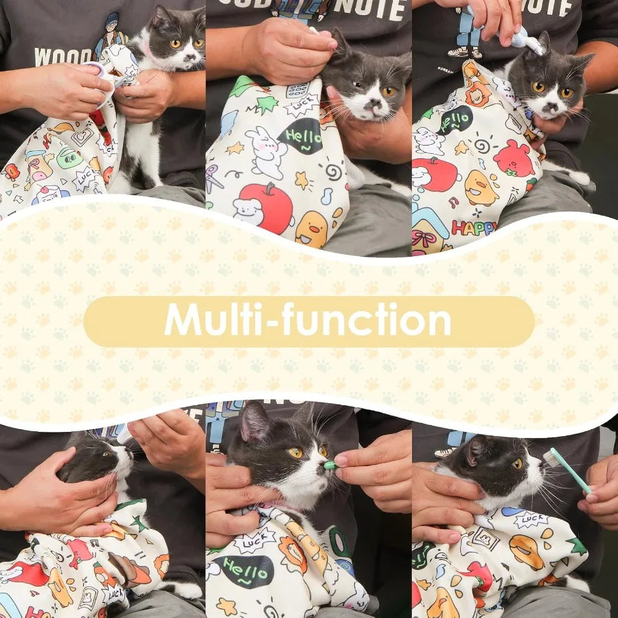Cat Wrap for Cutting ils Cat Grooming Wrap for Calming Holding Cat Cat Restraint for il Clipping to AntiBite Scratch AntiEscape Sbe0f4b5ea5884f3e9464a66b80196395F Mytailwiggles2.com