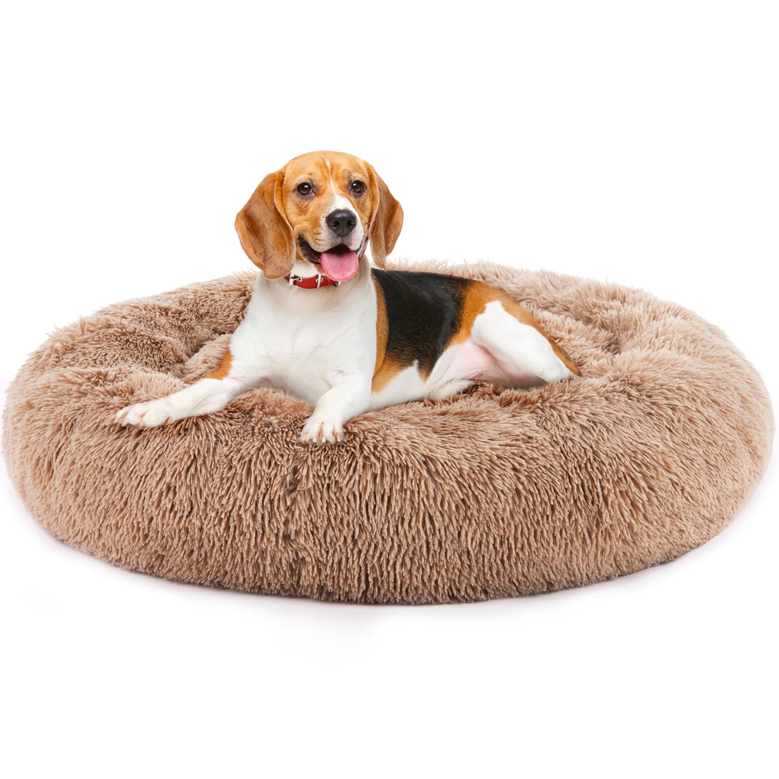 JHK Calming Dog Bed for Medium to Large Dogs Washable Large Pet Bed Anti-Slip Round Fluffy Plush Faux Fur Dog Bed S735c55d571294c33946f7aa69609272bL Mytailwiggles2.com