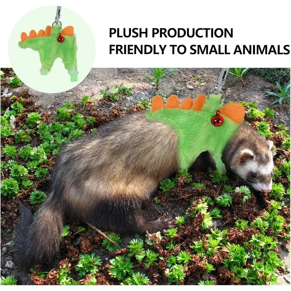 Ferret Harness, Ferret Leash, Ferret Harness and Leash Set with Safe Bell, Ferret Collar Small Animals Vest Harness for Puppy