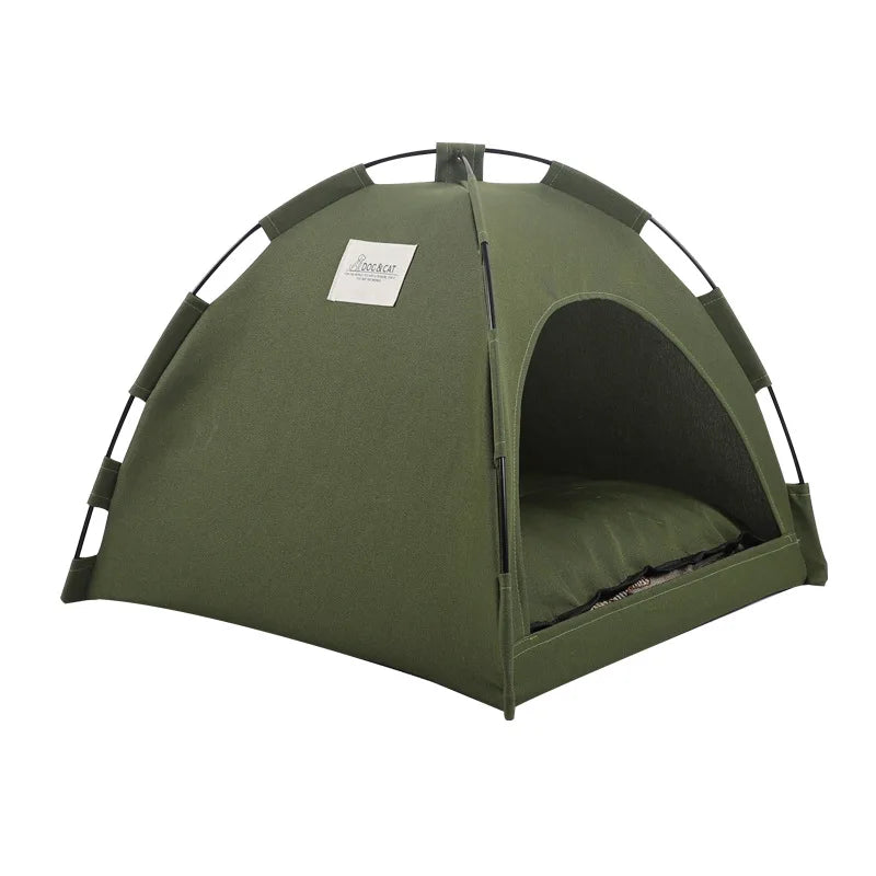 Pet Tent Bed Removable Cat Sofa Basket Canvas Semi-enclosed Cat House Dog Cave Hut Cat Sleeping Bed for Room Decor Pet Supplies Green A Sdcd98d14ae4f41809c22e7d20dc3749di Mytailwiggles2.com
