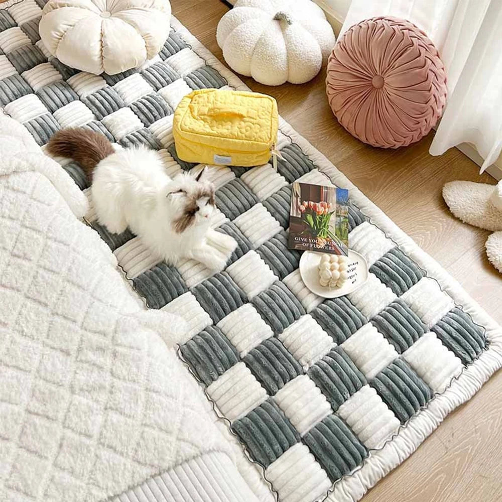 Dog Bed Mat Warm Pet Cat Scratchable Blanket Anti-slip Washable Cushion Sofa Couch Cover Protector For Large Dogs Pet Supplies gray and white United States Sdfcfffc91d41422e815cb4cea6008aeeG Mytailwiggles2.com