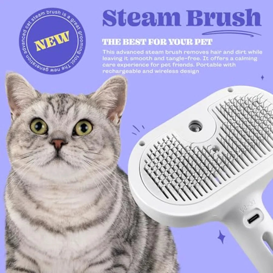 Rechargeable Silicone 3 in 1 Pet Hair Removal Tool Self Cleaning Steamy Brh for Massage Shedding Grooming Cat Dog Hair Remover Se34e82e53aea449da2102bf1abbf0371A Mytailwiggles2.com