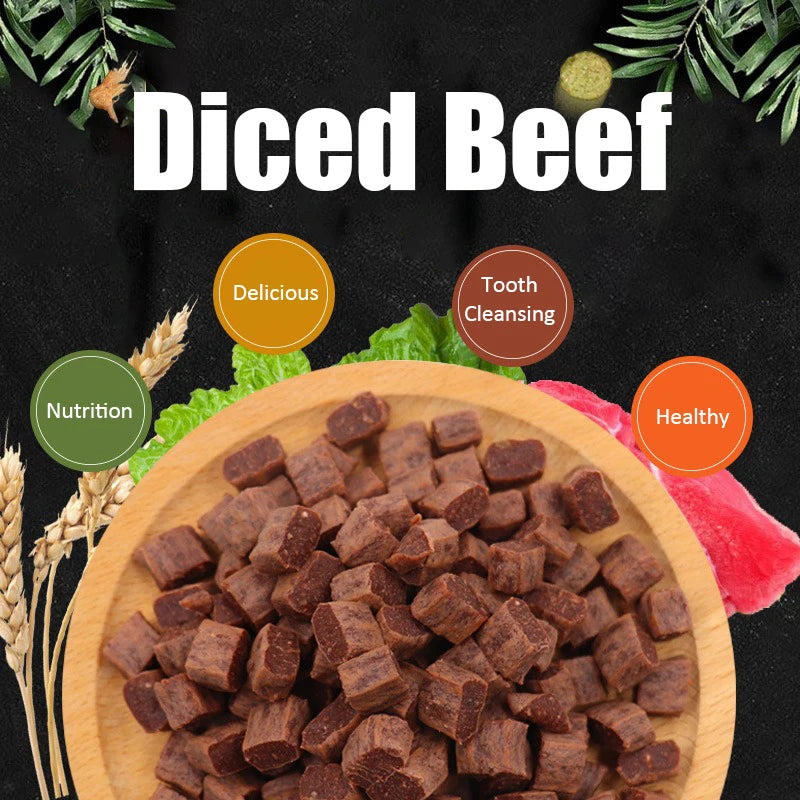 Diced Beef Particles Appetising Digestive Nutritious Delicious Chewy Adult Dog Puppy Training Rewards Premium Beef Pet Snack Se7427a21570c42e48a01f844e591edfco Mytailwiggles2.com
