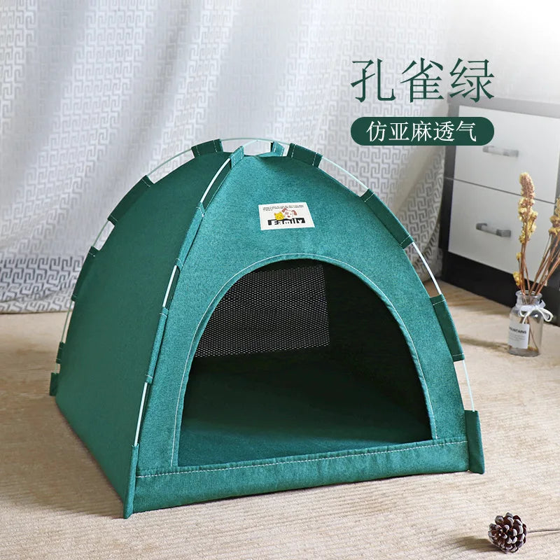Pet Tent Bed Removable Cat Sofa Basket Canvas Semi-enclosed Cat House Dog Cave Hut Cat Sleeping Bed for Room Decor Pet Supplies S86c448a4ae40467ba23ea392e7f2d2abU Mytailwiggles2.com