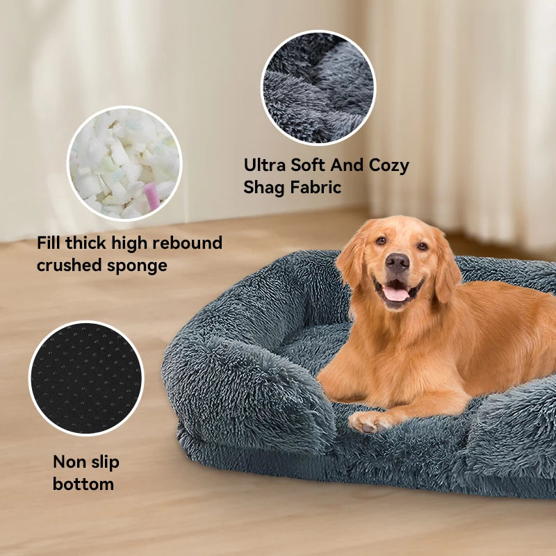 Thickened orthopedic dog bed for large dogs - egg sponge, easy to remove and wash plush cover, durable pet furniture, Seef2a91f902947ca97414db3fb15cd7f4 Mytailwiggles2.com