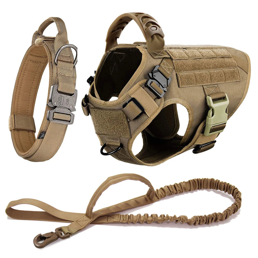 Large Dog Harness And Leash Set Pet German Shepherd Malinois Training Walking Vest Dog Harness And Collar For Medium Large Dogs Brown 3 Pieces United States Sf9cb417cc4664c2ba67ab413264d62e8c Mytailwiggles2.com