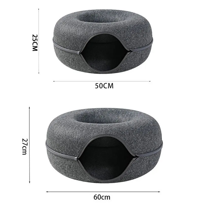 Donut Cat Bed Interactive Tunnel Pet Felt Indoor Toys Cats House Kitten Training Toy Cat Kennel Pets Supplies Sf9d2cf8993fb4bcf84d2dfae938f58b1O Mytailwiggles2.com