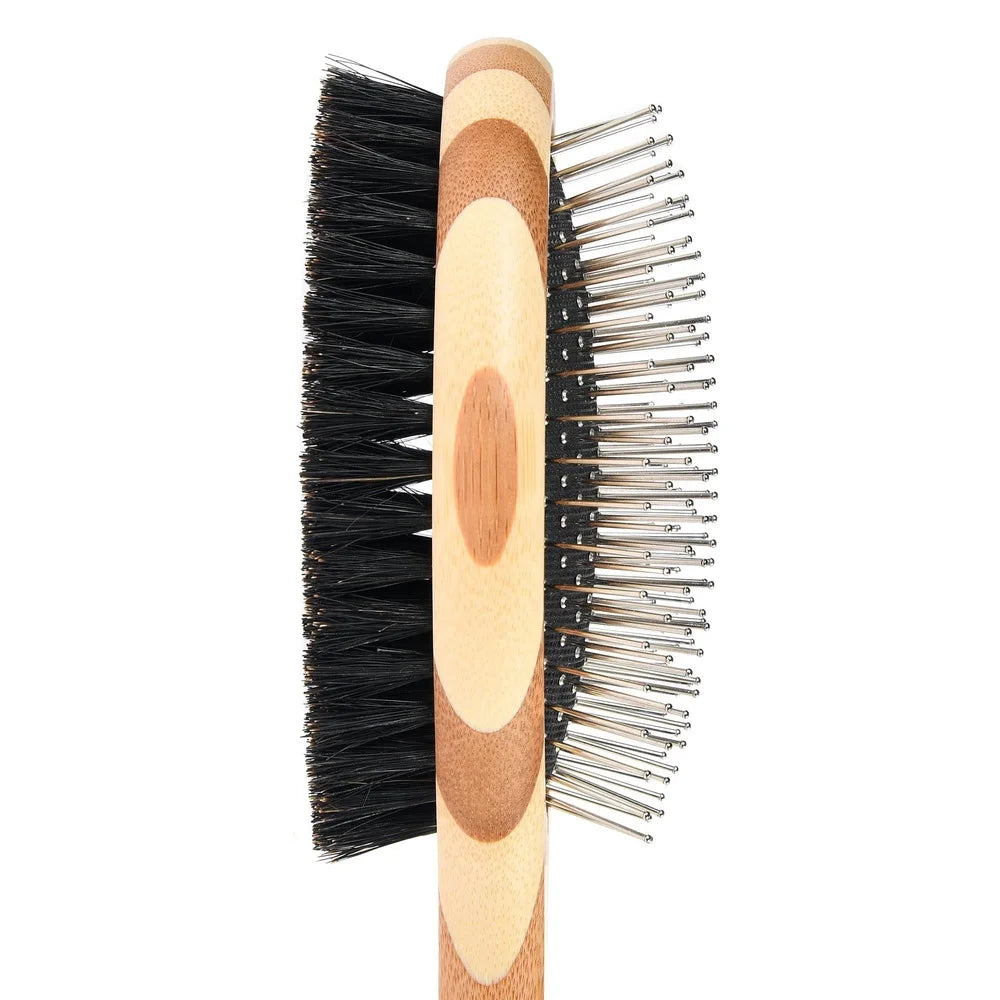Bamboo Dog Grooming Brush Dual-Sided Pin and Bristle Design Finishing Detangling Medium Long Coats Healthy Skin Shine Sfa62d642c0d84cf28940cae16f558c90v Mytailwiggles2.com