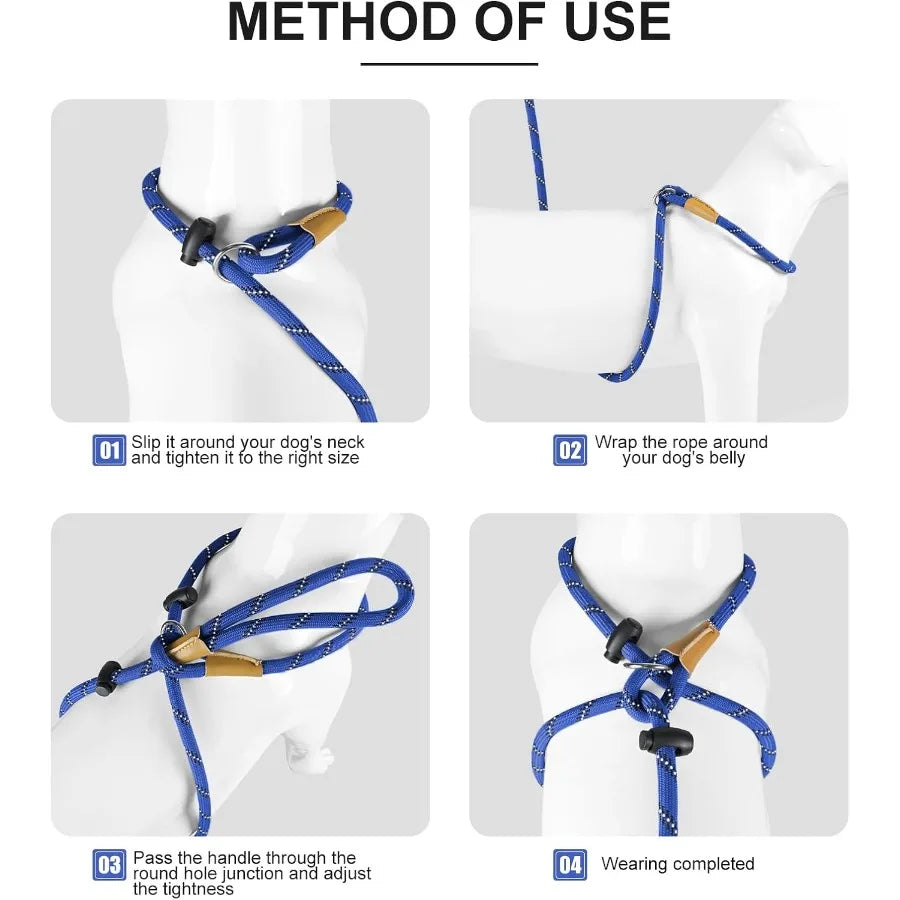 3 in 1 Adjustable No Pull Rope Dog Harness with Reflective Leash and Collar for Large and Giant Breeds Ideal for Outdoor Walkin Sfab6538b200746d2af2e2b4e4c3e4076f Mytailwiggles2.com