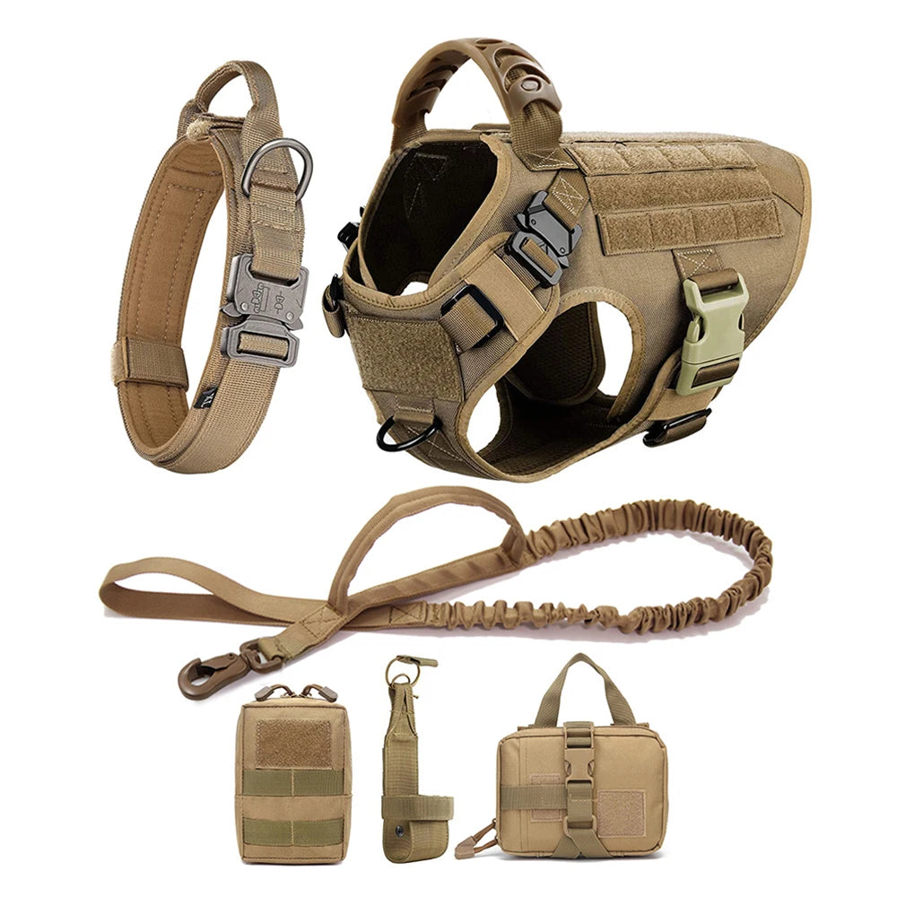 Large Dog Harness And Leash Set Pet German Shepherd Malinois Training Walking Vest Dog Harness And Collar For Medium Large Dogs Brown 6 Pieces United States Sfc83667e325245a29c5c4a530bb31960Q Mytailwiggles2.com